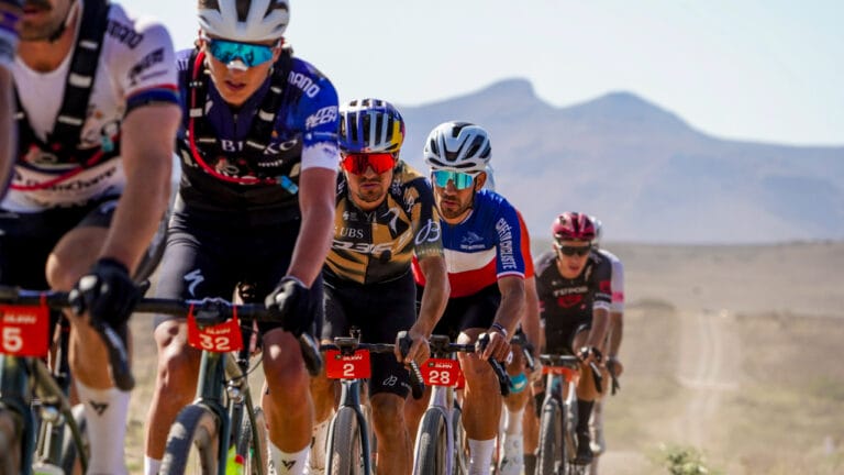 Riders at the Gravel Burn in South Africa battled through strong winds on Stage 4.