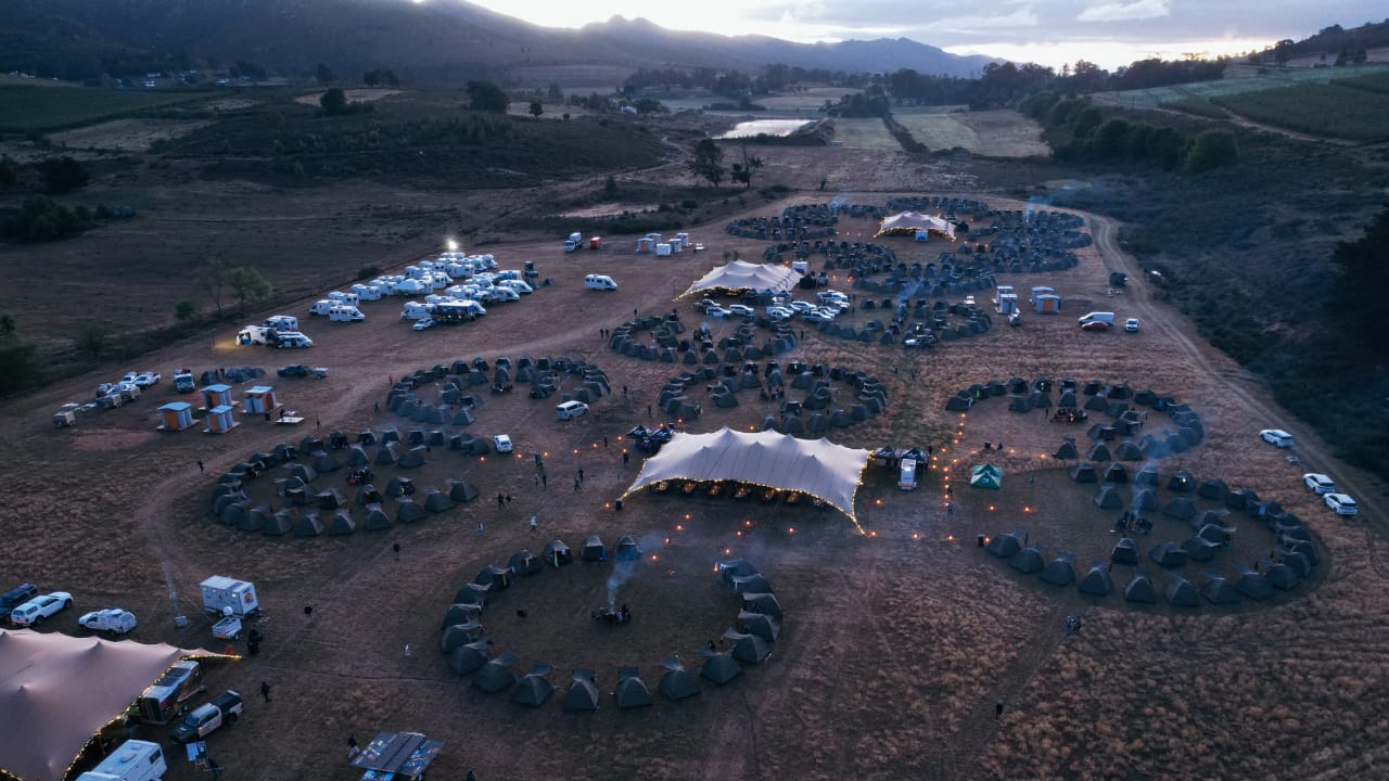 One of the Gravel Burn camps which were erected at the end of each stage.