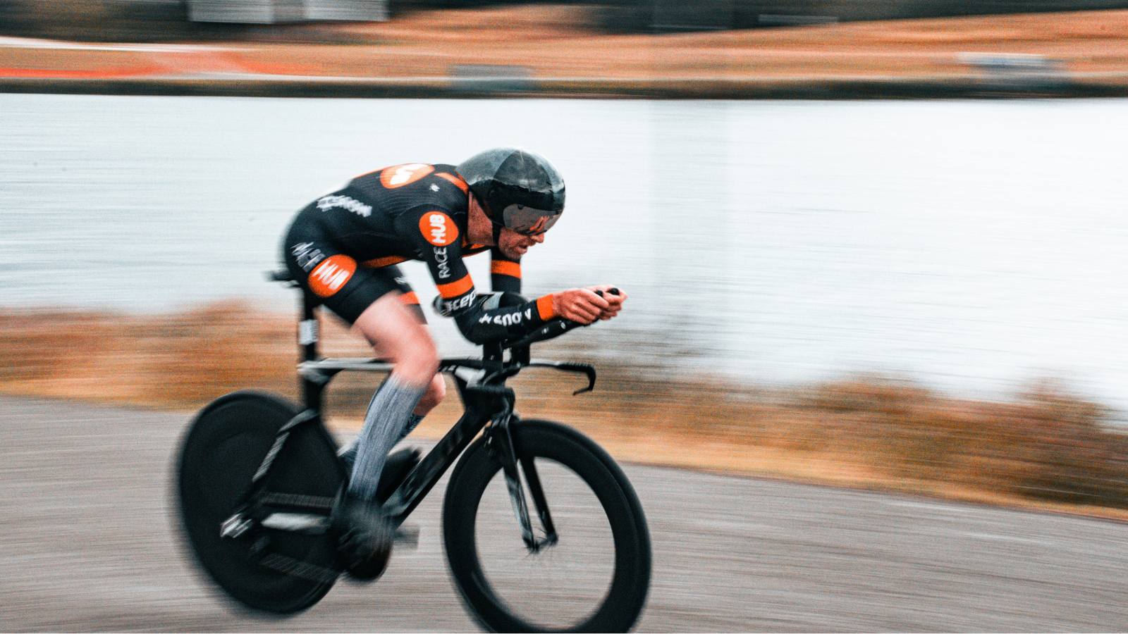 Cyclist maintaining optimal cadence while racing to maximize efficiency and speed