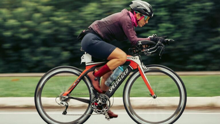 cyclist performing bike technique drill to improve handling skills and pedaling efficiency