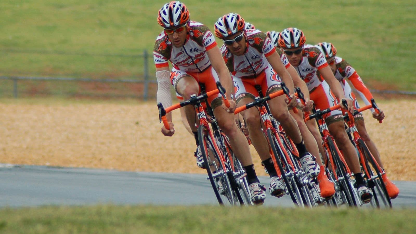 road cyclist riding at high speed while improving cycling technique and structured training performance